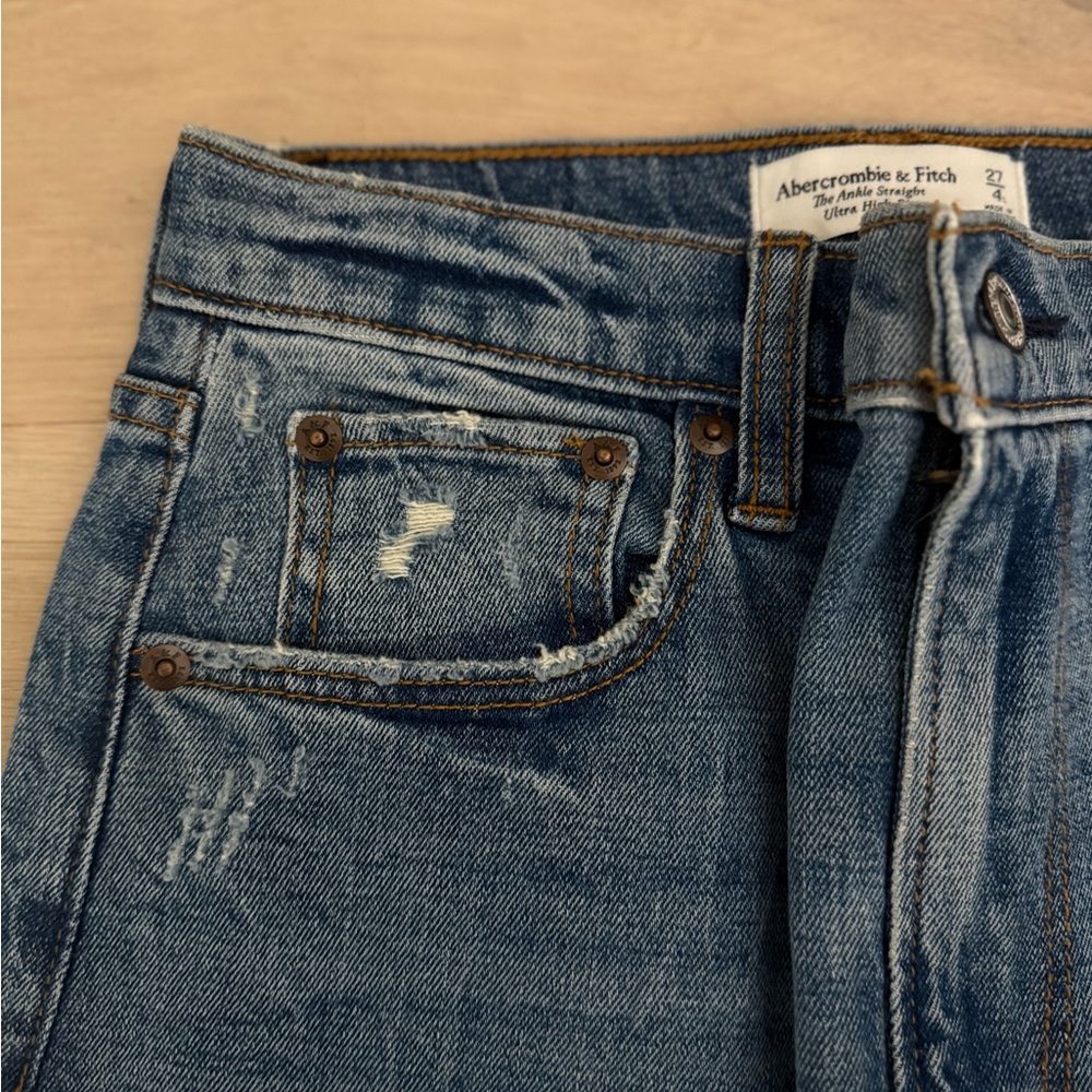 Abercrombie & fitch NWT women’s ankle straight ultra high rise jeans - Picture 6 of 13